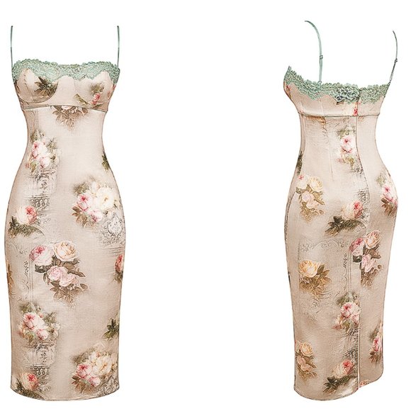 HOUSE OF CB 'Venus' Vintage Floral Midi Dress NWOT - Picture 11 of 15